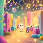 Ilustrácia k rozprávke: Chybička v digitálnom archíve: Dobrodružstvo medzi dátami, hudbou a farbami