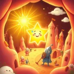 Ilustrácia k rozprávke: Žiarik a cukrová lavína: Dobrodružstvá v Filipkovom brušku