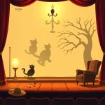 Ilustrácia k rozprávke: Sienkino dobrodružstvo v čarovnom svete tieňov