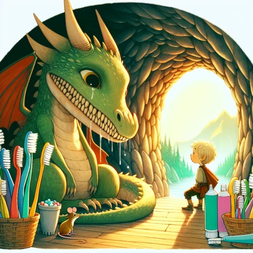 Ilustrácia k rozprávke: Záhada zmiznutých zubných kefiek: Dobrodružstvo malého detektíva Marka a myšky Piškvorka