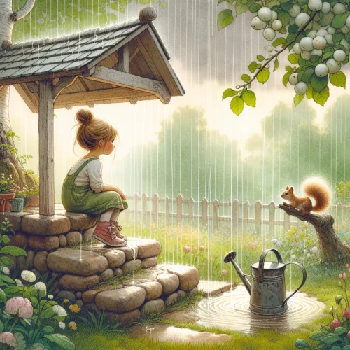 Ilustrácia k rozprávke: Dažďový koncert: Ako Sofi a Marko objavili hudbu kvapiek