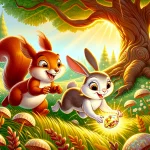 Ilustrácia k rozprávke: Veverička Ela a zajačik Fero v krajine Tuklandia - Dobrodružstvo o zdravom stravovaní