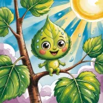Ilustrácia k rozprávke: Ako malý list Lipko varí slnečný obed pre celý strom