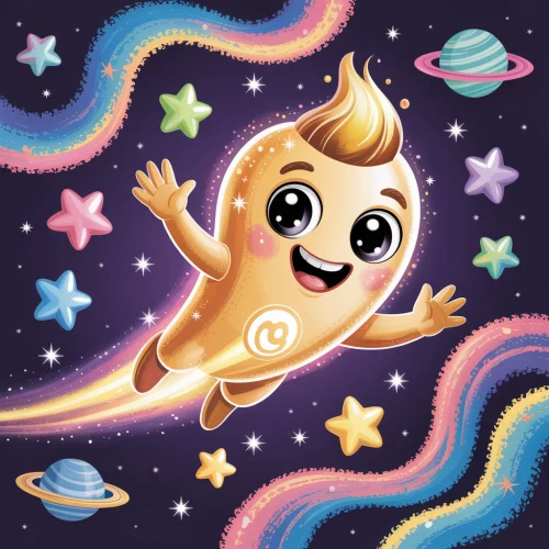 Ilustrácia k rozprávke: Foton a tajomstvo čiernej diery: Ako svetelný lúčik preľstil gravitáciu