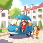 Ilustrácia k rozprávke: Mestečko kociek a guľatý dom: Príbeh o tom, ako sa odlišnosť stala krásou
