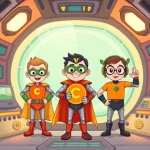 Ilustrácia k rozprávke: Vitamínoví superhrdinovia: Dobrodružstvo v mestečku Telo