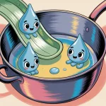 Ilustrácia k rozprávke: Dobrodružstvo troch kvapiek: Ako sa z vody stáva para
