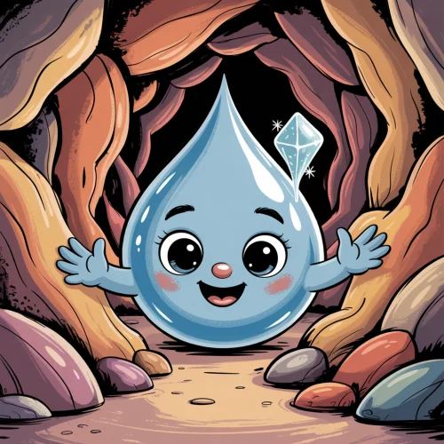 Ilustrácia k rozprávke: Kvapka Klára a tajomstvo podzemných kamenných sôch
