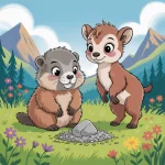 Ilustrácia k rozprávke: Tajomstvo zmiznutého kameňa: Ako svišť Filip objavil múdreho obra hôr