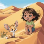 Ilustrácia k rozprávke: Záhada spievajúcich piesočných dún