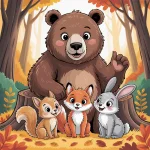 Ilustrácia k rozprávke: Tajomstvo hibernácie medveďa Bruna - Prečo medvede spia celú zimu