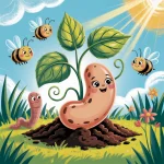 Ilustrácia k rozprávke: Fazulienka a jej cesta za slnkom - Ako si rastliny stavajú oporu