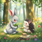 Ilustrácia k rozprávke: Rozprávka o zvedavom zajačikovi Benjamínovi