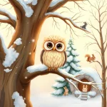 Ilustrácia k rozprávke: Pírka a tajomstvo zimného tepla