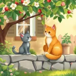 Ilustrácia k rozprávke: Mňaukajúce tajomstvo
