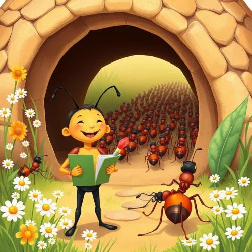 Ilustrácia k rozprávke: Malý matematik z Mraveniska