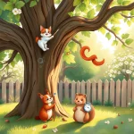 Ilustrácia k rozprávke: Murko a vedecký experiment stromolezenia