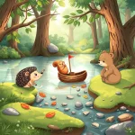 Ilustrácia k rozprávke: Kamaráti a tajomstvo plávajúcej lodičky