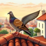 Ilustrácia k rozprávke: Holub Poštárik a tajomstvá zvukovej mapy mesta