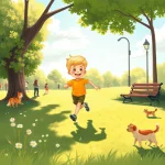 Ilustrácia k rozprávke: Šarvanec: Dobrodružstvo tieňa v parku
