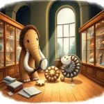 Ilustrácia k rozprávke: Záhada Fosílky: Príbeh o objavovaní v Múzeu Prírody